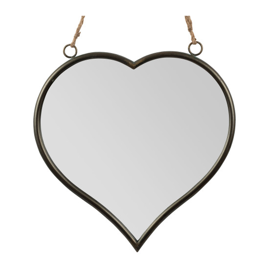 Miroir coeur gris 34x35.5 fer de Jardinerie Bordeaux Libourne Gironde dans Miroir