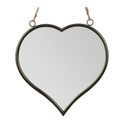 Miroir coeur gris 34x35.5 fer de Jardinerie Bordeaux Libourne Gironde dans Miroir