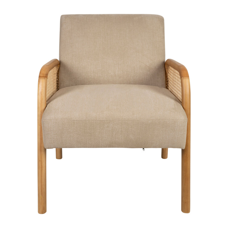 Fauteuil firmin beige+naturel 61x71 h79 de Jardinerie Bordeaux Libourne Gironde dans Chaise, fauteuil et pouf