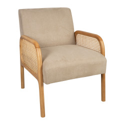 Fauteuil firmin beige+naturel 61x71 h79 de Jardinerie Bordeaux Libourne Gironde dans Chaise, fauteuil et pouf
