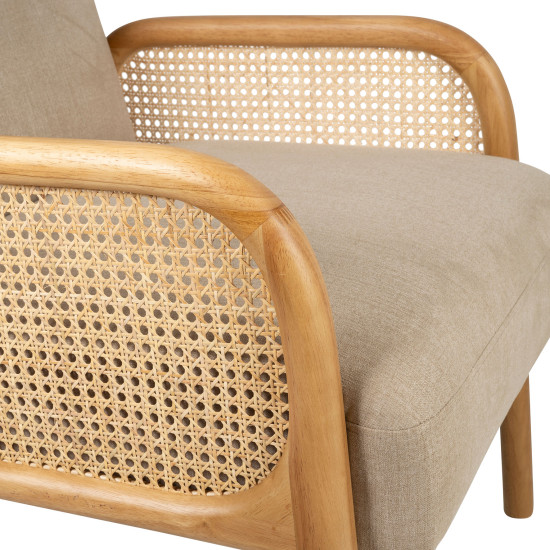 Fauteuil firmin beige+naturel 61x71 h79 de Jardinerie Bordeaux Libourne Gironde dans Chaise, fauteuil et pouf