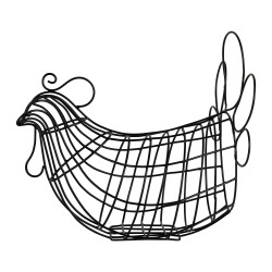 Panier poule reserve noir h24cm de Jardinerie Bordeaux Libourne Gironde dans Corbeilles - Panières- Paniers