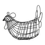 Panier poule reserve noir h24cm de Jardinerie Bordeaux Libourne Gironde dans Corbeilles - Panières- Paniers