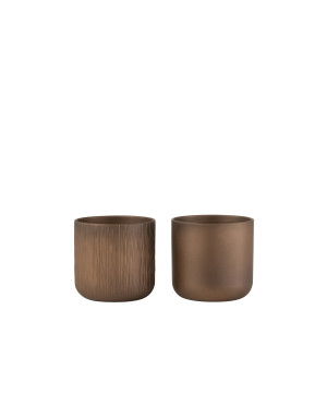 Cache pot gen ceramique or/cuivre m ass2 de J-Line by Jolipa - Déco intérieur dans Cache-pot et pot déco