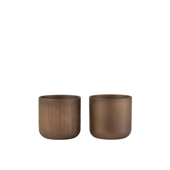 Cache pot gen ceramique or/cuivre m ass2 de J-Line by Jolipa - Déco intérieur dans Cache-pot et pot déco