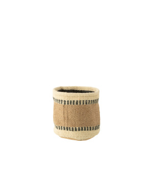 Panier rond+jute naturel/beige m de J-Line by Jolipa - Déco intérieur dans Corbeilles - Panières- Paniers