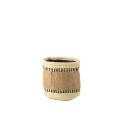 Panier rond+jute naturel/beige m de J-Line by Jolipa - Déco intérieur dans Corbeilles - Panières- Paniers