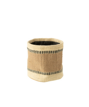 Panier rond+jute naturel/beige l de J-Line by Jolipa - Déco intérieur dans Corbeilles - Panières- Paniers
