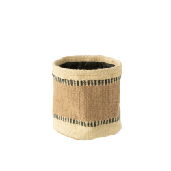 Panier rond+jute naturel/beige l de J-Line by Jolipa - Déco intérieur dans Corbeilles - Panières- Paniers