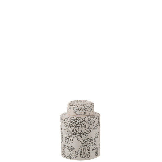 Urne zen porcelaine blanc/noir s de J-Line by Jolipa - Déco intérieur dans Vase
