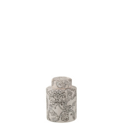Urne zen porcelaine blanc/noir s de J-Line by Jolipa - Déco intérieur dans Vase