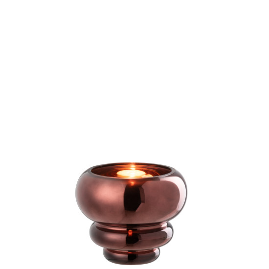 Photophore/vase julia vr prune 15.5x15.5x13.5cm de J-Line by Jolipa - Déco intérieur dans Photophore