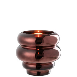 Photophore/vase clea verre prune 20x20x20cm de J-Line by Jolipa - Déco intérieur dans Photophore