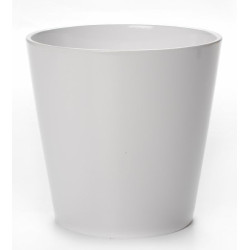 Cache pot d25 h24 cm ceramique blanc alysse de Poterie d'Albi - Poterie de qualité à Bordeaux dans Cache-pot et pot déco