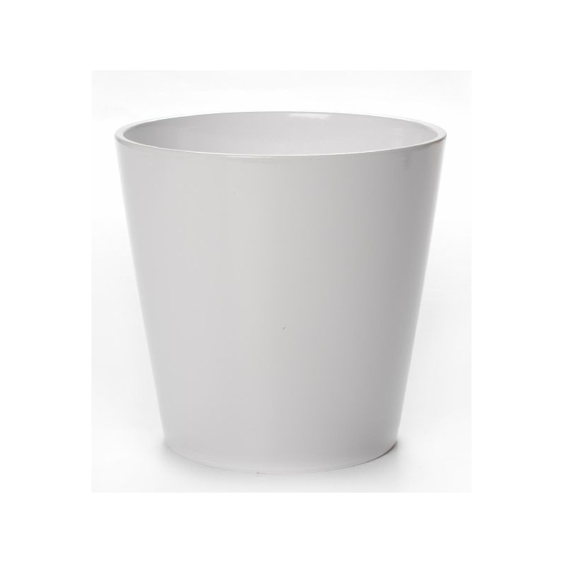 Cache pot d25 h24 cm ceramique blanc alysse de Poterie d'Albi - Poterie de qualité à Bordeaux dans Cache-pot et pot déco