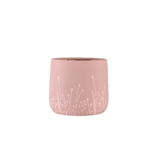 Cache-pot d18.5 h15.5cm ceramique rose flores de Poterie d'Albi - Poterie de qualité à Bordeaux dans Cache-pot et pot déco