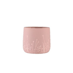 Cache-pot d18.5 h15.5cm ceramique rose flores de Poterie d'Albi - Poterie de qualité à Bordeaux dans Cache-pot et pot déco