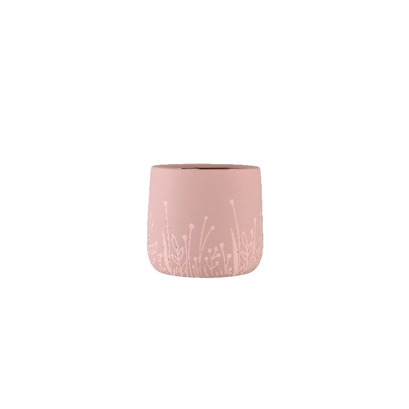 Cache-pot d18.5 h15.5cm ceramique rose flores de Poterie d'Albi - Poterie de qualité à Bordeaux dans Cache-pot et pot déco