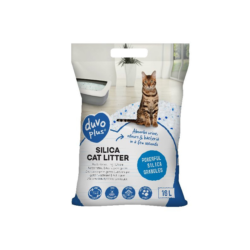Litière premium silica 16l de Laroy - aliments et d'accessoires pour animaux de compagnie dans Litiere pour chats