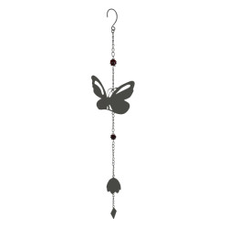 Carillon papillon avec perles anthracite de Louis moulin, décoration pour le jardin dans Carillon