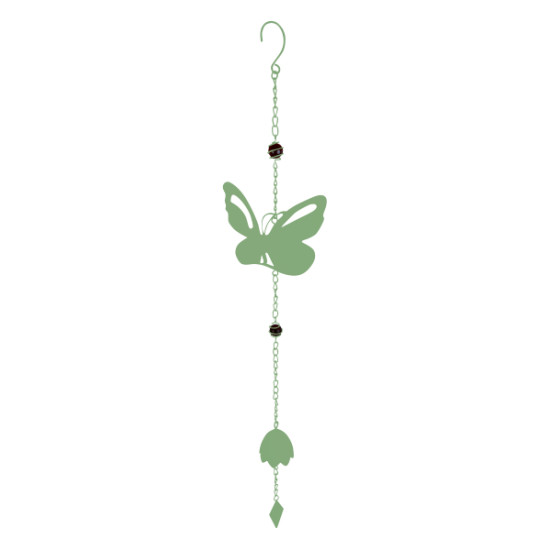Carillon papillon avec perles vert pâle de Louis moulin, décoration pour le jardin dans Carillon