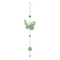 Carillon papillon avec perles vert pâle de Louis moulin, décoration pour le jardin dans Carillon