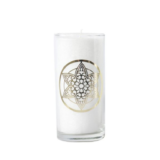/Bougie en Cire végétale Blanche Mandala de Herboristerie et Esotérisme à Libourne dans 💎 Bijoux et accessoires ésotériques