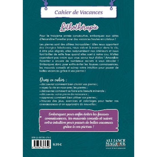 /Lithothérapie - Cahier de vacances de Herboristerie et Esotérisme à Libourne dans 🃏 Livres ésotériques, tarots, oracles