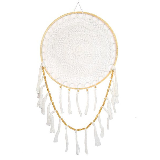 Attrape-rêves Macramé Boho Blanc 40 cm de Herboristerie et Esotérisme à Libourne dans 💎 Bijoux et accessoires ésotériques