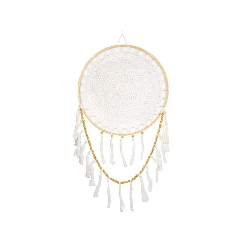 Attrape-rêves Macramé Boho Blanc 40 cm de Herboristerie et Esotérisme à Libourne dans 💎 Bijoux et accessoires ésotériques