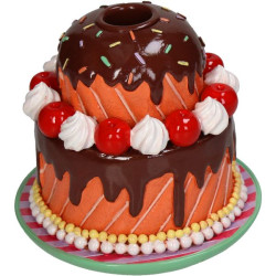 Bougeoir gateau polyresine multi 12x12x11cm de Jardinerie Bordeaux Libourne Gironde dans Bougeoirs et lanterne pour bougies
