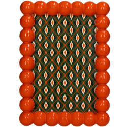 Cadre photo perles polyresine orange 10x15cm de Jardinerie Bordeaux Libourne Gironde dans Peintures - Cadres -Toiles - Tableaux