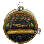 Ornement boite caviar verre multi 8.9cm de Jardinerie Bordeaux Libourne Gironde dans Boule pour sapin de Noël