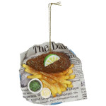 Ornement fish & chips polyresine multi 10.2cm de Jardinerie Bordeaux Libourne Gironde dans Boule pour sapin de Noël