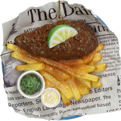 Ornement fish & chips polyresine multi 10.2cm de Jardinerie Bordeaux Libourne Gironde dans Boule pour sapin de Noël