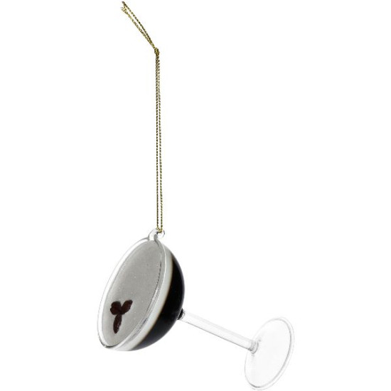 Ornement verre a expresso martini marron 8.9cm de Jardinerie Bordeaux Libourne Gironde dans Boule pour sapin de Noël
