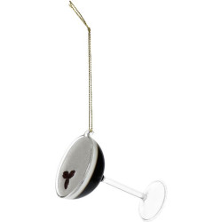 Ornement verre a expresso martini marron 8.9cm de Jardinerie Bordeaux Libourne Gironde dans Boule pour sapin de Noël