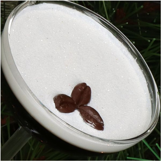 Ornement verre a expresso martini marron 8.9cm de Jardinerie Bordeaux Libourne Gironde dans Boule pour sapin de Noël