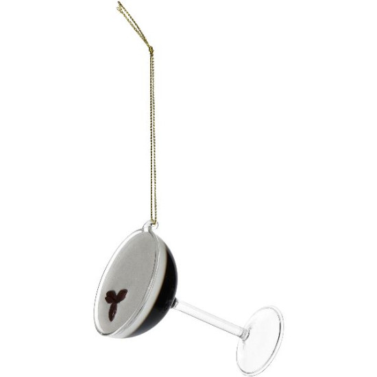 Ornement verre a expresso martini marron 8.9cm de Jardinerie Bordeaux Libourne Gironde dans Boule pour sapin de Noël