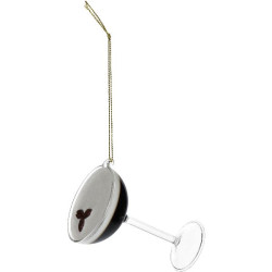 Ornement verre a expresso martini marron 8.9cm de Jardinerie Bordeaux Libourne Gironde dans Boule pour sapin de Noël