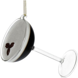Ornement verre a expresso martini marron 8.9cm de Jardinerie Bordeaux Libourne Gironde dans Boule pour sapin de Noël