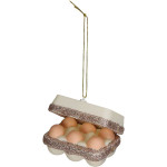 Ornement boite a oeufs frais verre ivoire 7.6cm de Jardinerie Bordeaux Libourne Gironde dans Boule pour sapin de Noël