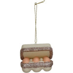 Ornement boite a oeufs frais verre ivoire 7.6cm de Jardinerie Bordeaux Libourne Gironde dans Boule pour sapin de Noël