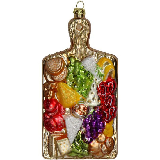 Ornement assiette charcuterie verre multi 16cm de Jardinerie Bordeaux Libourne Gironde dans Boule pour sapin de Noël