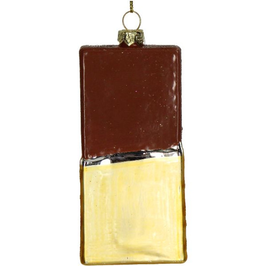 Ornement plaque chocolat verre marron 12.1cm de Jardinerie Bordeaux Libourne Gironde dans Boule pour sapin de Noël
