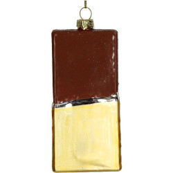 Ornement plaque chocolat verre marron 12.1cm de Jardinerie Bordeaux Libourne Gironde dans Boule pour sapin de Noël