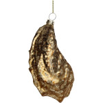 Ornement huitre verre or 14cm de Jardinerie Bordeaux Libourne Gironde dans Boule pour sapin de Noël