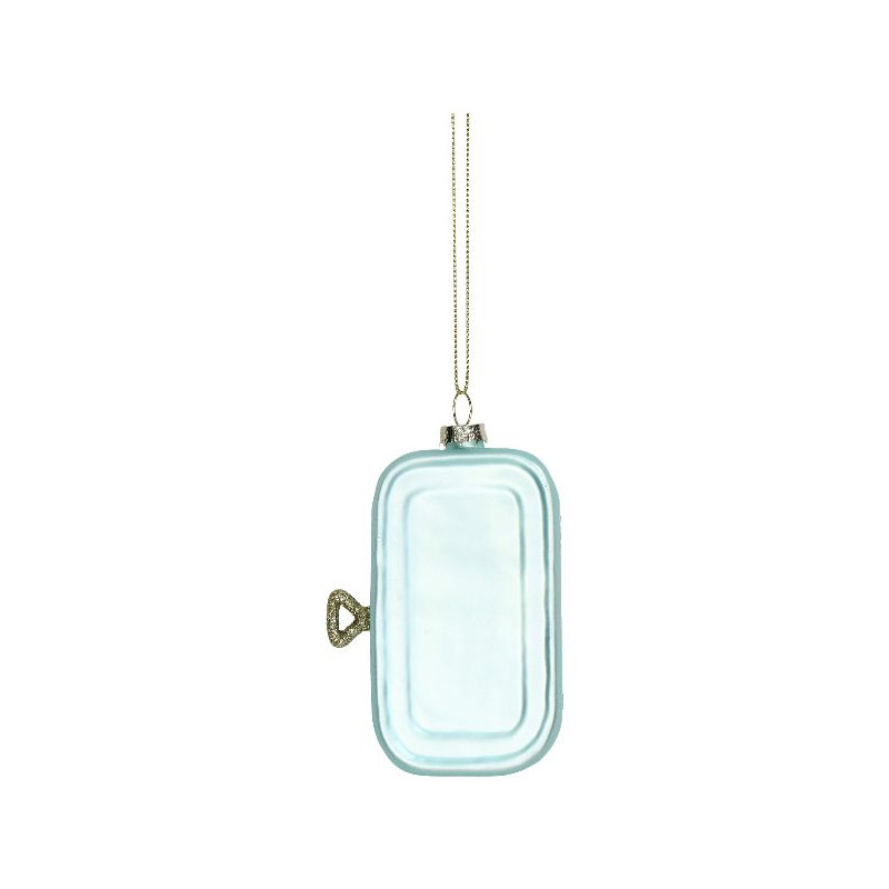 Ornement boite sardines verre multi 11cm de Jardinerie Bordeaux Libourne Gironde dans Boule pour sapin de Noël