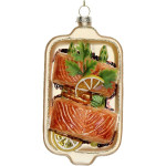 Ornement assiette de salmon verre multi 13cm de Jardinerie Bordeaux Libourne Gironde dans Boule pour sapin de Noël