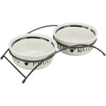 Set gamelles.2x0.6 l 15 cm blanc/noir de Trixie - Produit pour animaux dans Gamelles, distributeurs et fontaines pour chats